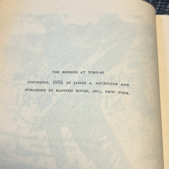 James A Michener The Bridge at Toko-ri Book 1953 606 pages Hardcover - Picture 8 of 8